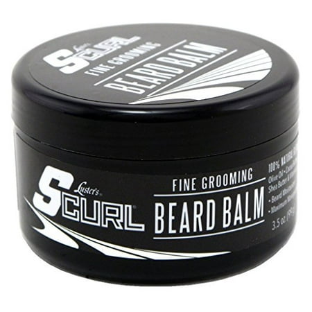 Lusters Scurl 100% Natural Fine Grooming Beard Balm For Beard Moisturizer, 3.5