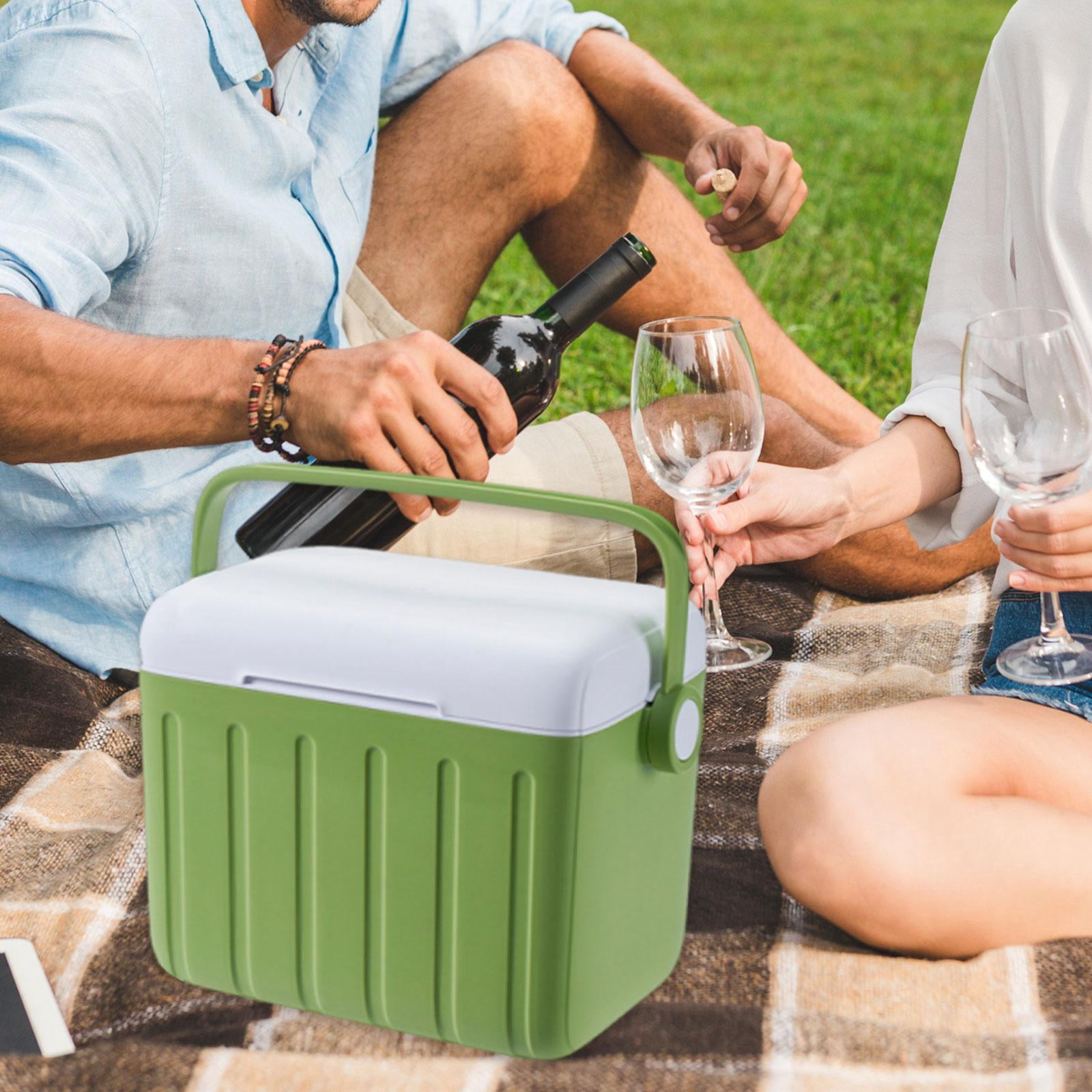 QccHieUs Cooler Box Hot/Cold Retention Cooler Ice Chest Box Storage Container for Outdoor Green
