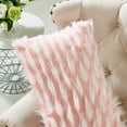 thumbnail image 3 of Home Soft Things Feathery Faux Fur 2 Piece Throw Pillow Cover Set - Pink - 14" x 26", 3 of 4