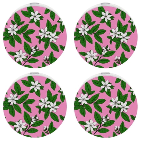 

YZUOUZY Night Light Bedside Lamp 4 Pack Hand Drawn Spring Blossom Trees