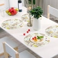 thumbnail image 2 of Round Placemats Set of 6, Easter Eggs and Flowers Placemats Heat Resistant Table Mats for Dining Table Xmas Decorations Ornaments Holiday Home Party, 2 of 7
