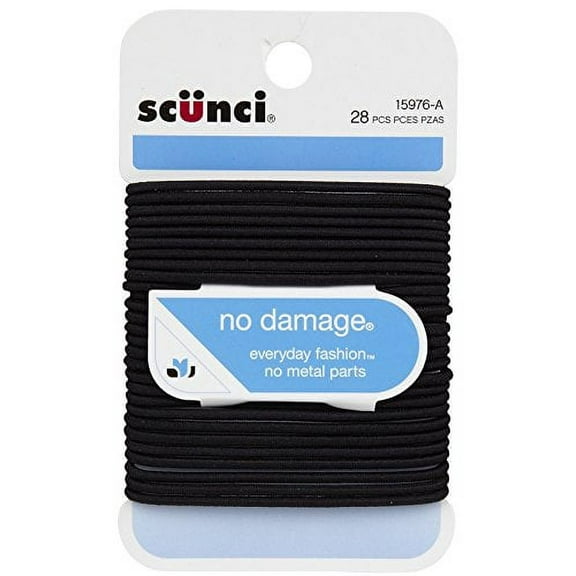 No Damage Elastic Hair Bands, Black (Pack of 14)