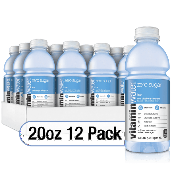 Vitaminwater Zero Sugar Ice, 20 Fl, Pack of 12