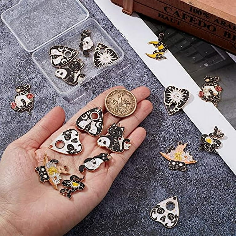 1 Box 18Pcs Gothic Charms Tarot Style Ouiji Board Charm Planchette