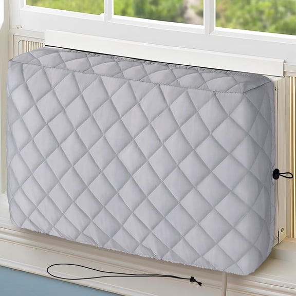 Indoor Air Conditioner Cover Window AC Unit Cover with Drawstring Double Insulation for Inside (28" x 20" x 3.5")