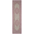 thumbnail image 4 of SAFAVIEH Courtyard Avi Traditional Indoor/Outdoor Area Rug, 5'3" x 5'3" Square, Light Grey/Fuchsia, 4 of 11