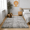 thumbnail image 5 of LUOVEN Fluffy Plush Shag Area Rug, 6*9 Soft Indoor Carpet for Bedroom Living Room Home Decor, Tie-Dye Light Gray, 5 of 8