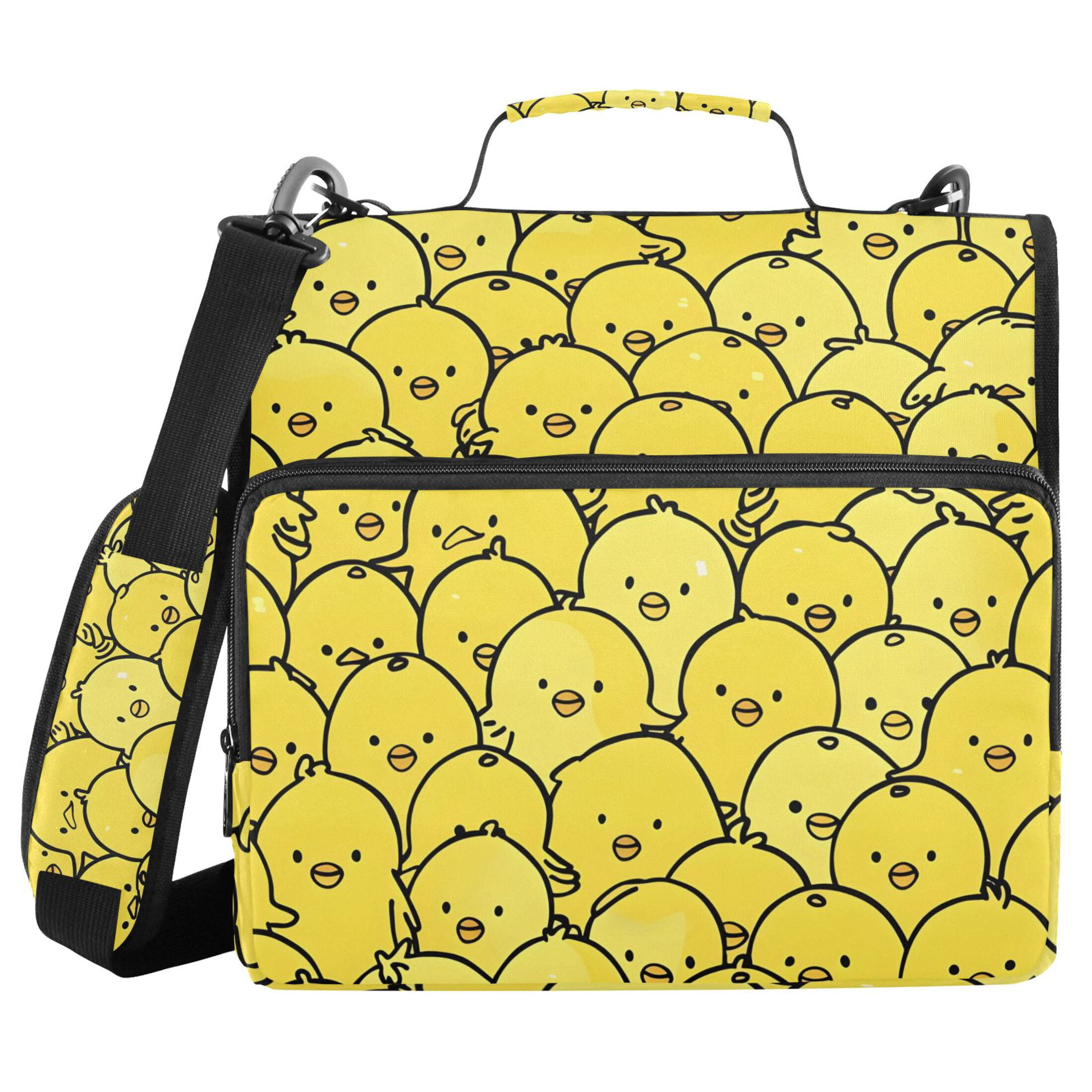 ALAZA Zipper Binder Chickens Yellow 3 Ring Trapper Keeper File Folder Organizer Bag