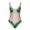Green, variant on KaLI_store High Waisted Swimsuits for Women One Piece Swimsuit for Women Bathing Suit V Neck Cutout Swimwear Wide Straps Back Hook Shiny Texture Green,XL