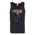 thumbnail image 2 of Wild Bobby, Colorful Rainbow Floral Elephant Animal Lover Mens Graphic Tank Top, Black, Small, 2 of 3