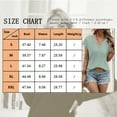 thumbnail image 4 of TEMOFON Womens Summer Tops Floral Lace Short Sleeve Raglan Tops Blouses Casual V Neck Tee Shirts Solid Color Green Size S, 4 of 5