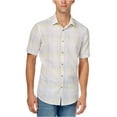 thumbnail image 2 of Alfani Mens Slim Fit Plaid Button Up Shirt, Yellow, XX-Large, 2 of 2