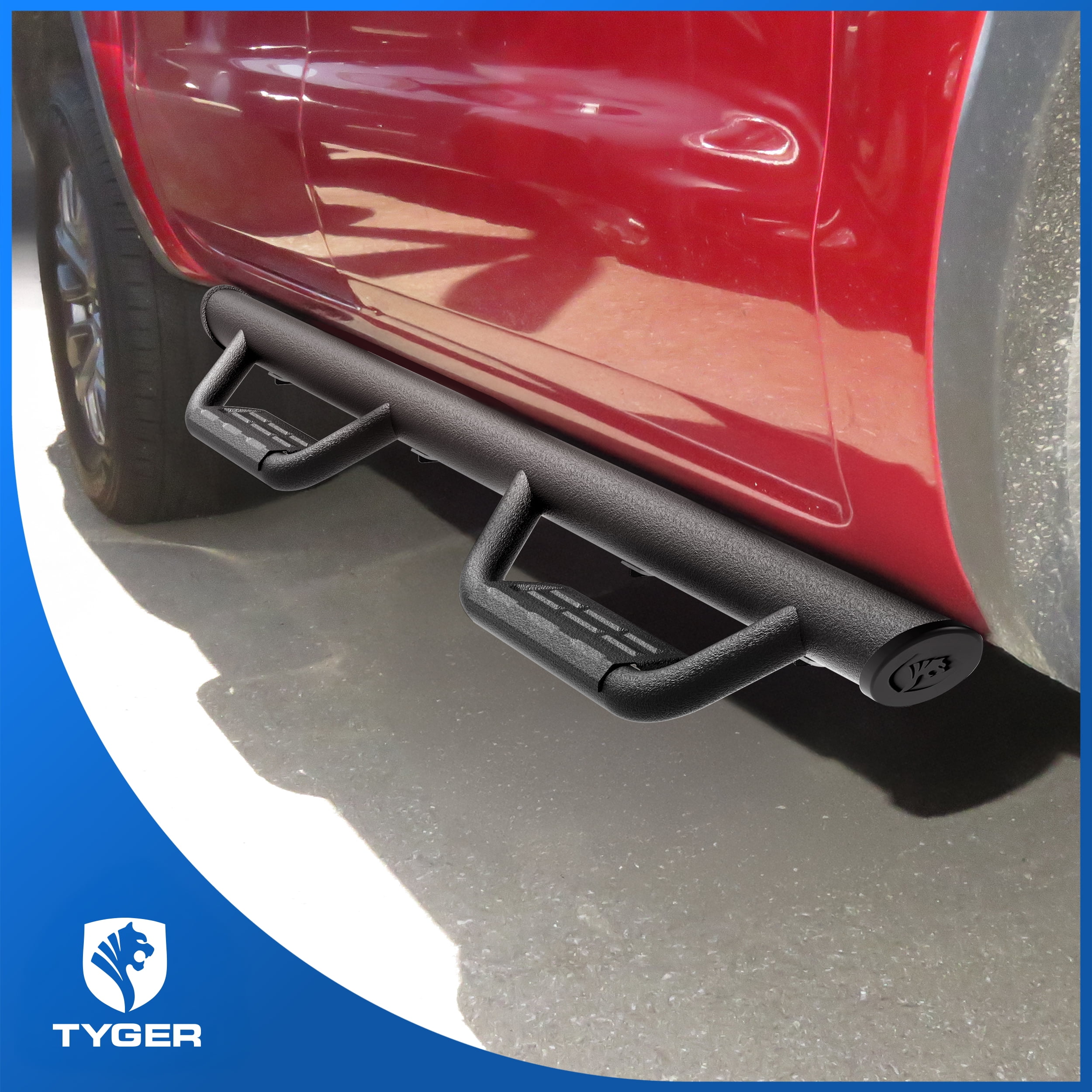 Tyger Auto Tyger Access Running Boards Compatible with 2019-2026 Ford Ranger | Supercrew Cab | TG-AS2F24032 | Textured Black Drop Step Rail