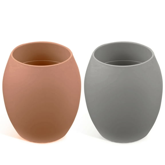 Sperric Baby Cups Silicone Toddler Open Training Cups 3 Months  (3 OZ) (Sunrise / Cool Gray)