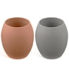 Sperric Baby Cups Silicone Toddler Open Training Cups 3 Months+ (3 OZ) (Sunrise / Cool Gray)