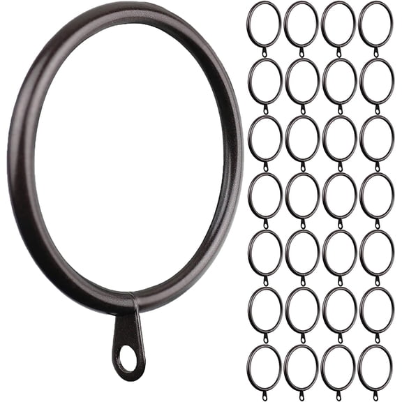 MERIVILLE Curtain Rings with Eyelets, Set of 28, 1.5" Inner Diameter, Fits Up to 1 1/4" Rod, Oil-Rubbed Bronze