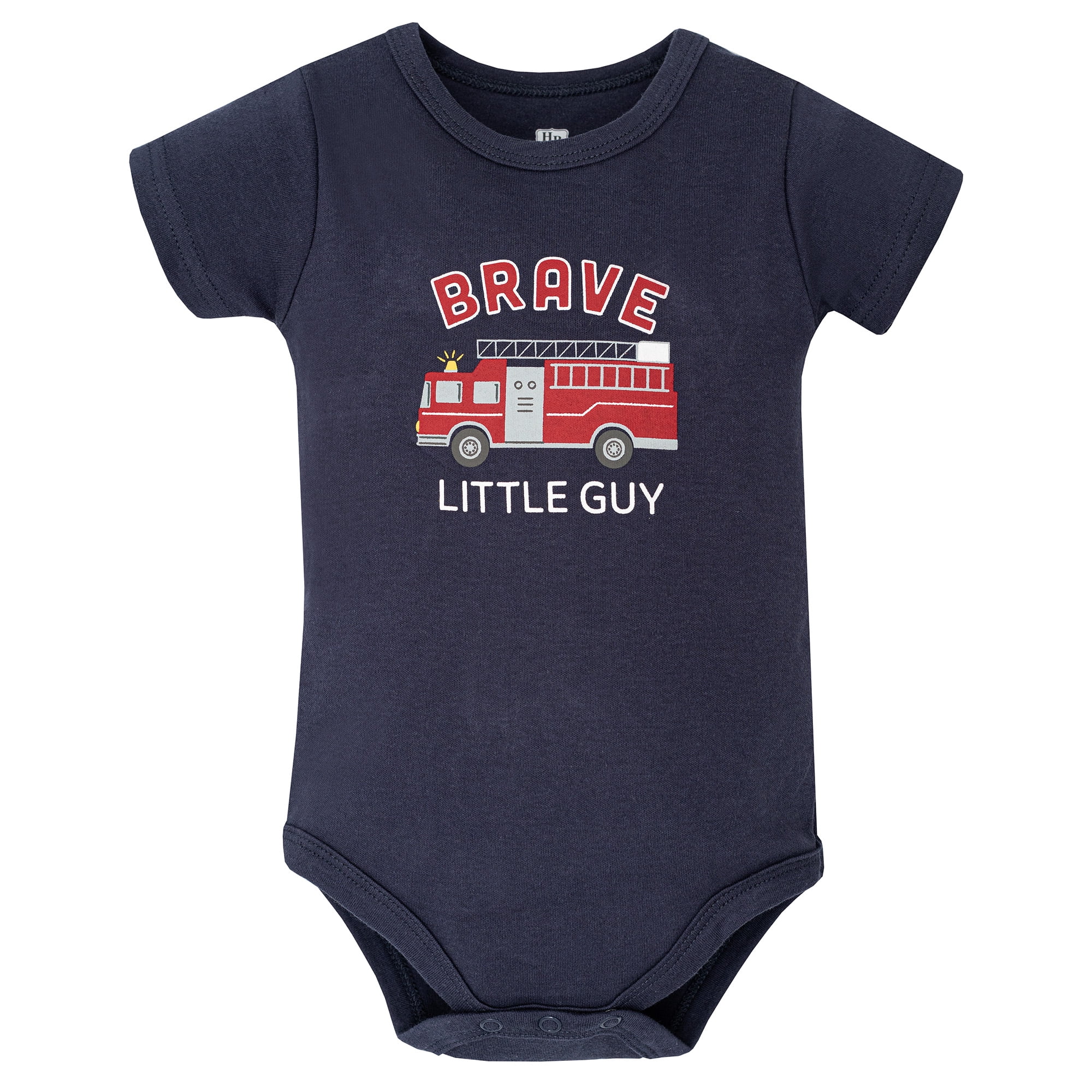 Hudson Baby Boy Cotton Bodysuit, Shorts and Shoe Set, Brave Firetruck, 0-3 Months