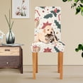thumbnail image 4 of Yayeee 2 Pack Dining Chair Covers Stretch Parson Chairs Slipcovers Seat Protector, Beige Christmas Candy Canes, 4 of 6