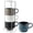 Mix-Color1, variant on Porcealin Coffee Mugs, Stackable Coffee Cups Set of 4 with Stand - 15 oz Large Ceramic Ribbed Latte Cup Set