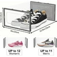 thumbnail image 3 of Yazoni 12-Pack XL Shoe Storage Box, Clear Shoe box Plastic Stackable Shoe Organizer for Closet, Space Saving Foldable Shoe Rack Sneaker Container Bin Holder, 3 of 7