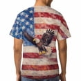 thumbnail image 5 of LAOLIUSN Men's Patriotic Bald Eagle Graphic T-Shirt, American Flag Short Sleeve Crew Neck Tee,Sizes S-4XL, 5 of 7