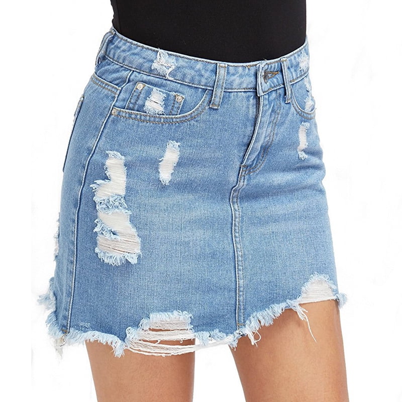 blue jean skirt walmart