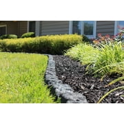 Rubberific Landscape Edging, 4' Gray Cobblestone Rubber Flower Garden Edging Border (4 Pack)