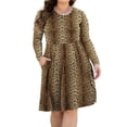 thumbnail image 2 of PCEAIIH Women's Plus Size Casual Round Neck Long Sleeve Sexy Midi Dress, 2 of 6