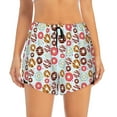 thumbnail image 2 of Balery Colorful Donuts Pattern Women's Running Shorts with Liner 2 Pockets Elastic Workout Athletic Gym Yoga Shorts-Small, 2 of 7