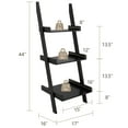 thumbnail image 2 of Costway 3 Tier Leaning Rack Wall Ladder Book Shelf Bookcase Storage Display Multipurpose, 2 of 10