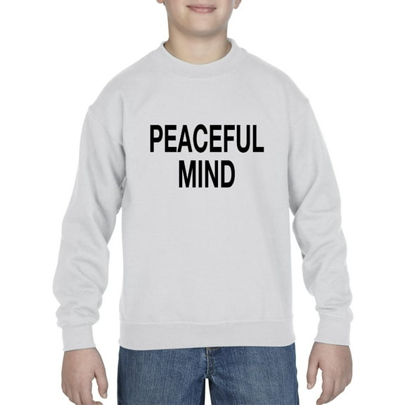 Peaceful Mind Christmas Birthday Party Humor Gift Match with Hats Leggings Jeans Youth Boys Crewneck Sweater Clothing