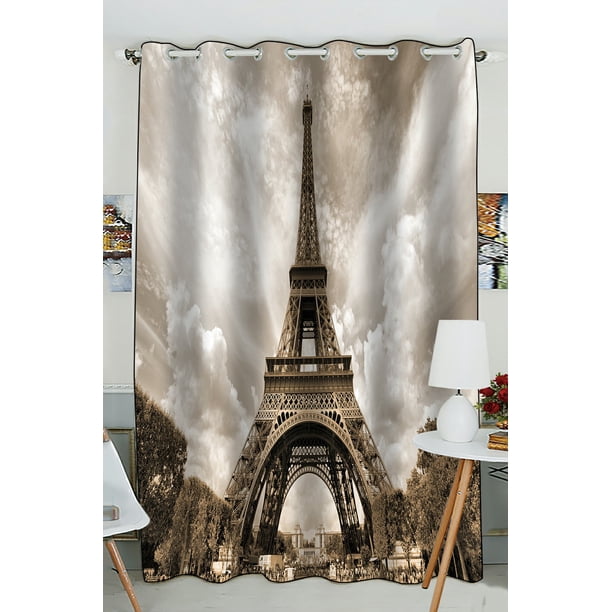 Phfzk City Window Curtain, The Magnificent Paris France Eiffel Tower