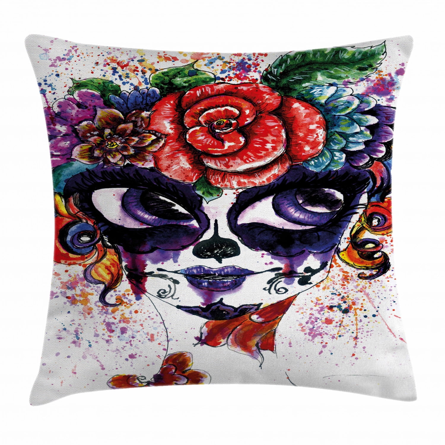 Skull With Crown Throw Pillow Multicolor 18x18 Skull With Crown Throw Pillow Multicolor 18x18