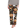 thumbnail image 2 of Halloween Pajamas Women Pants Pumpkin Printed Pajama Pants Black M, 2 of 6