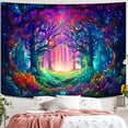 thumbnail image 4 of Simpkeely Blacklight Fantasy Forest Tapestry, UV Reactive Nature Magical Tree Glow Wall Hanging Tapestries for Bedroom, Living Room - 51.2" x 59.1", 4 of 7
