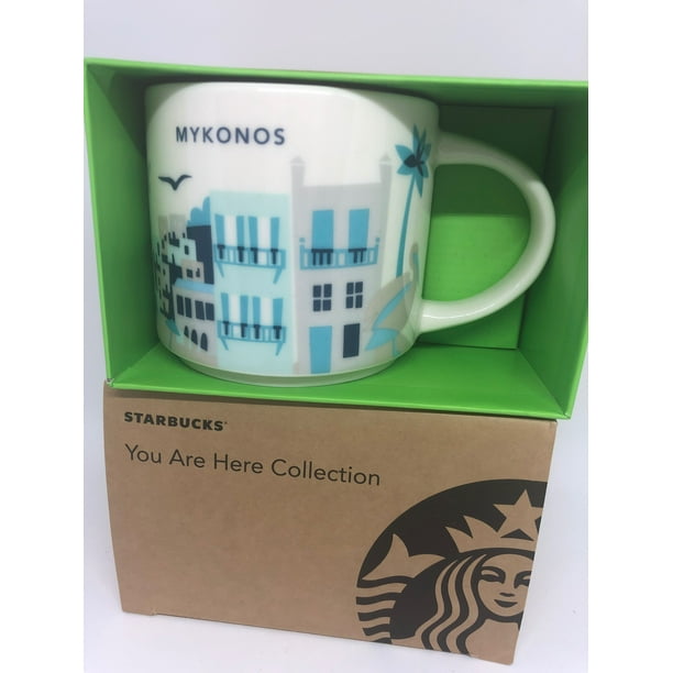 Starbucks You Are Here Greece Mykonos Ceramic Coffee Mug New with Box