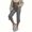 Gray, variant on Women's Faux Leather Capri Pants with Pockets Elastic Waist Straight Leg Cropped Pants XL