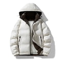 thumbnail image 1 of Zynviq Mens Jacket Heavy Weight Hooded Drawstring Full Zip Solid Puffer Jacket Mens Coats Fall XL, 1 of 9