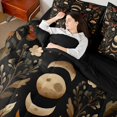 thumbnail image 5 of Homewish Moon Phase Printed Twin Bedding, Butterfly Blossom Bedding Comforter Set, Black Reversible 7-Piece, 5 of 7