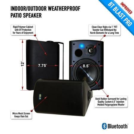 Bluetooth 6 50 Indoor Outdoor Weatherproof Patio Speakers