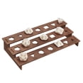 thumbnail image 1 of 1 Set 3-Tier Wooden Dice Organizer Display Riser Racks Coconut Brown 18.7x9.15x3.7cm, 1 of 6
