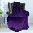 thumbnail image 4 of Dark Purple Soft Flannel Fleece Throw Blanket, Nightfall with Stars and the Moon in the Sky, Cozy Plush for Indoor and Outdoor Use, 60" x 80", Indigo Cream, by Ambesonne, 4 of 5