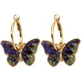 thumbnail image 1 of Hoop Dangle Earrings Butterfly  Vintage Huggie Hoop Earrings Pierced Earrings, 1 of 4