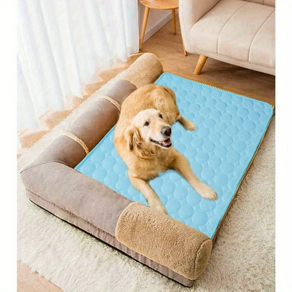 1pcs XXL Pack Cooling Mat for Large Dogs Cats Pet Washable Cooling Pads Sleeping Kennel Mat, Ice Silk Sleep Mat Pad Non-Toxic Sleep Bed Animal(100x150cm, Coffee)