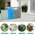 thumbnail image 6 of 2 Outdoor Trash Cans Storage, Horizontal Storage Cabinet Waterproof with Lid, Stainless Galvanized Steel, Bin Shed for Garden Yard Lawn, Grey, 6 of 9