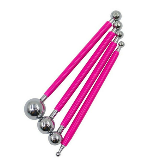 4 Uds. De herramientas de acero inoxidable, juego de azúcar esférico, bolígrafo de costura de arcilla de doble cabeza, accesorio para cocinar Herramientas y accesorios para hornear Rojo rosado Bewildely HA074814-04
