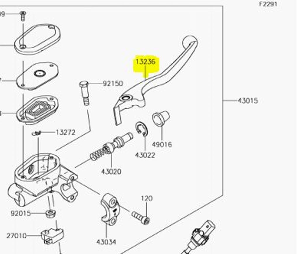 Kawasaki Ninja 400 Front Brake Lever 132360811