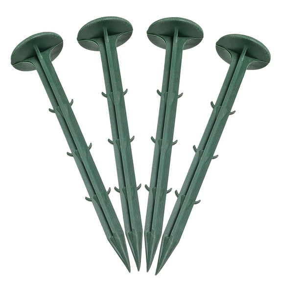Unique Bargains Plastic Garden Stakes Screws Landscape Ground Nail 6.3" Length Green 40pcs