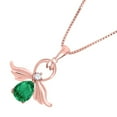 thumbnail image 4 of AoneJewelry 1.00 Carat Pear Shape Emerald & Diamond Gemstone Pendant With 18 Box Chain In 10K White Gold, 4 of 4