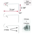 thumbnail image 5 of Evideco Adjustable 5/8" Single Window Curtain Rod 50" to 82" Graphite - 50" to 82" L x 5/8" D Graphite, 5 of 5